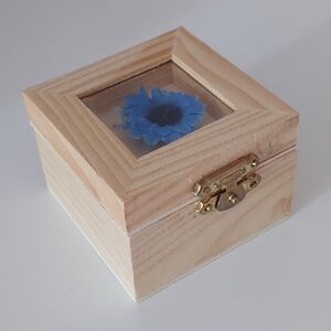 Mini Jewelry Box with Flower Lid